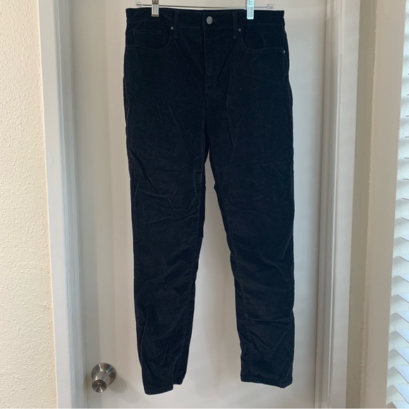 a.n.a Denim - A.N.A Pants Women's 12 Black High-Rise Skinny Stretch Velvet Faux Slim Fit